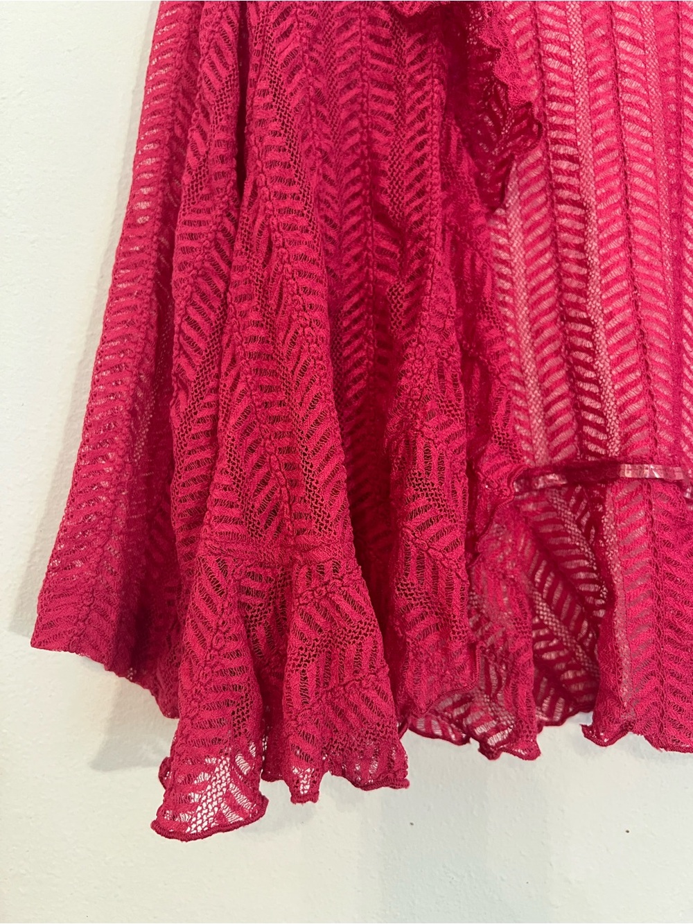 Connected Apparel Hot Pink Shrug Crochet Open Cardigan Size 18W - Picture 5 of 9
